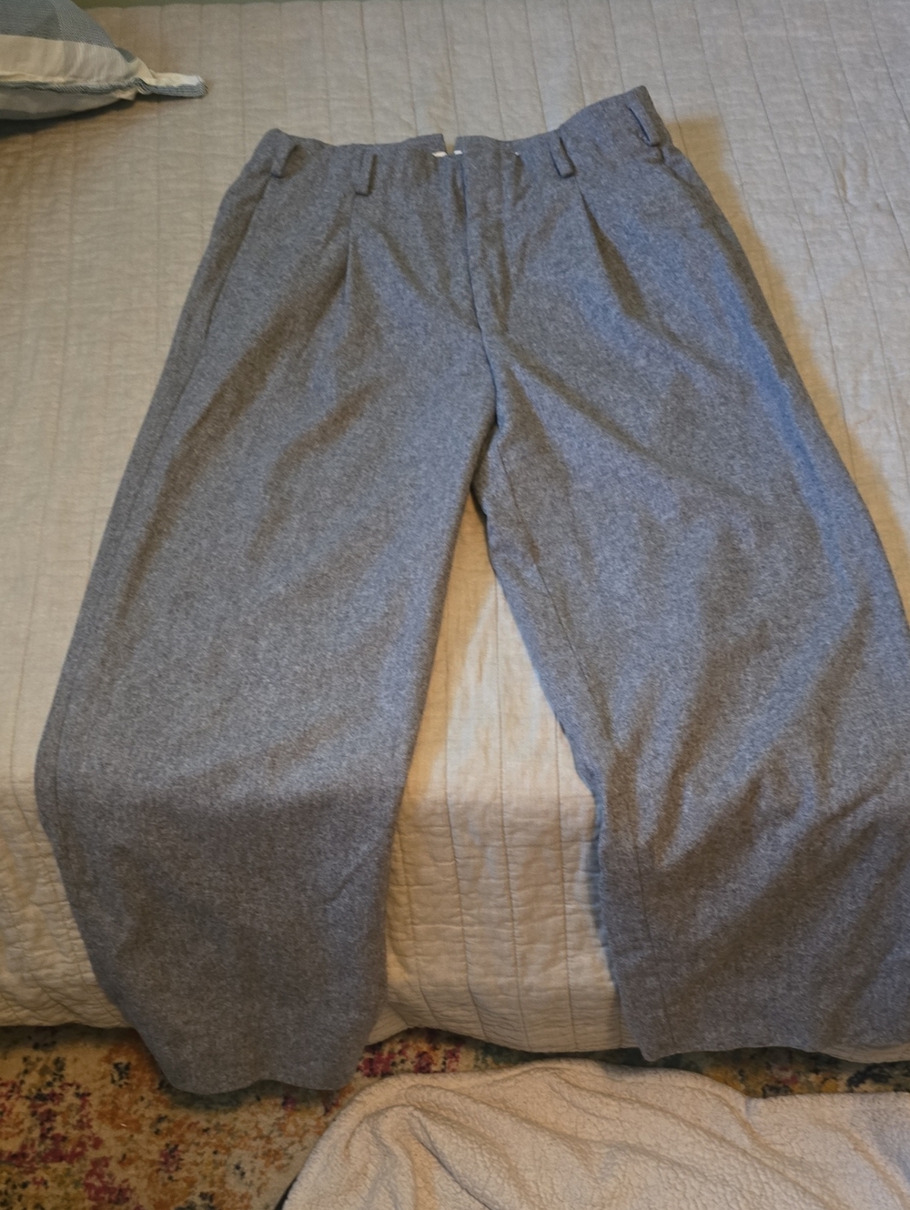 Vintage Yves Saint Laurent Gray Pleated Trousers